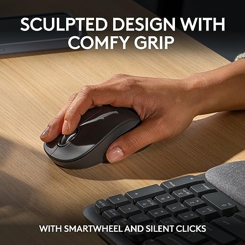 Logitech Wave Keys MK670 Combo, Wireless Ergonomic Keyboard with Signature M550 L Wireless Mouse, Comfortable Natural Typing, Bluetooth, Logi Bolt, for Multi-OS, Windows/Mac - Graphite — view 4