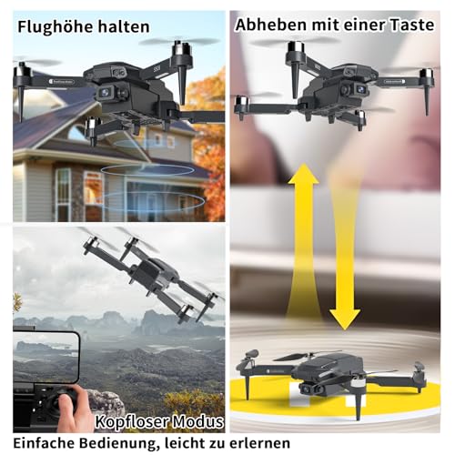 S508 Drohne mit Kamera HD 720P für Kinder,Mini Drone mit WiFi Übertragung für Anfänger,RC Drones Quadcopter für Jungen Mädchen,Spielzeug Drohne Helikopter mit Kopflos Modus,Handtasche Lange Flugzeit – Bild 5