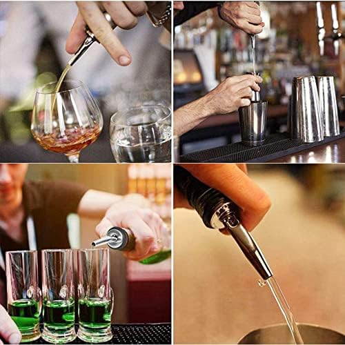 Abeillo Bottle Speed Pourers for Spirits, 6Pcs Stainless Steel Liquor Spirits Pourer Bar Accessories Bottle Dispenser for Wine Spirits Alcohol Olive Oil Syrup Vinegar Bottles