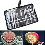 Agile-Shop Culinary Carving Tool Set Fruit Vegetable Food Garnishing / Cutting / Slicing Garnish Tools Kit (20 pcs)