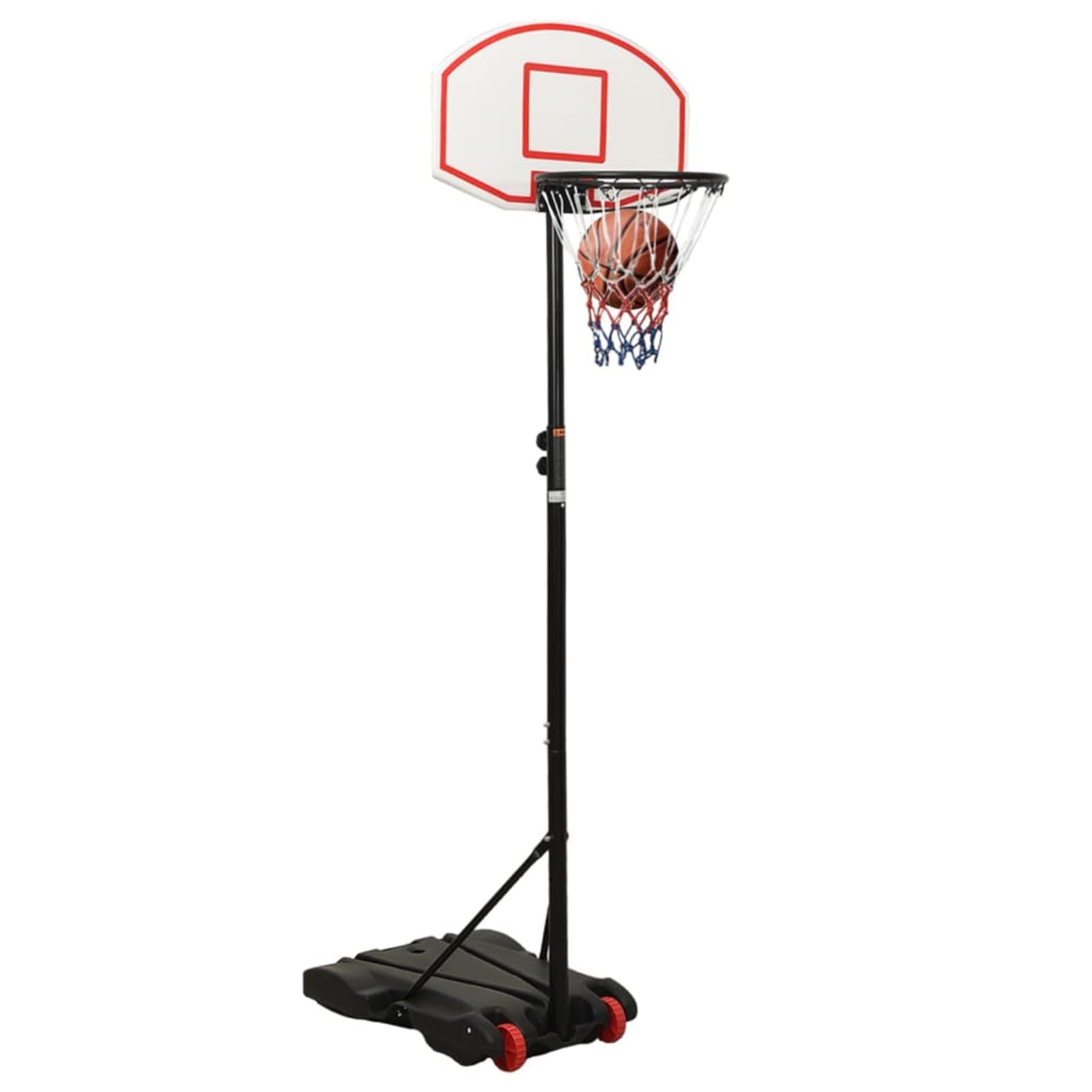 LAPOOH Stojak do koszykówki biały 216-250 cm polietylen, artykuły sportowe, lekkoatletyka, koszykówka, obręcze do koszykówki-93655