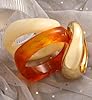 Chunky Gold Acrylic Bangle Bracelets for Women, Dainty 14k Gold Plated Big Stackable Orange Bangles Set, Trendy Cuff Bracelet Summer Beach Jewelry Gifts Amber Bangle #4