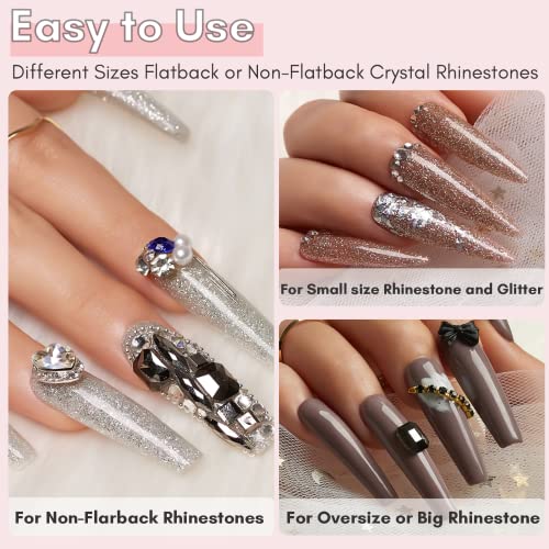 Makartt Nail Rhinestone Glue Gel 1.06Oz Nail Lamp Needed Bundle With Marble Nail Polish, Magic Blooming Gel Nail Polish Set #TOP2