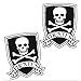 SkinoEu® 2 x Adesivi Vinile Stickers Autoadesivi Divertente Bandiera Pirata Jolly Roger Teschio Pirates per Auto Moto Finestre Porta Casco Scooter Bici Motociclo Tuning B 243