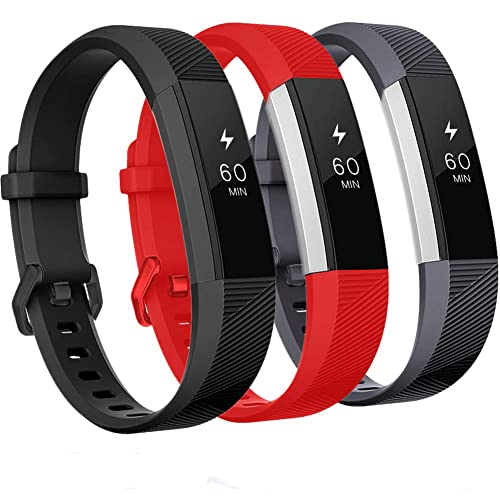 GEAK Fitbit Alta��Alta HR�o���h�ƌ݊������� �\�t�g�N���V�b�N�A�N�Z�T���[ �X�|�[�c�o���h Fitbit Alta HR/Fitbit Ace�ɑΉ� �u���b�N�O���[�ƃ��b�h L�T�C�Y