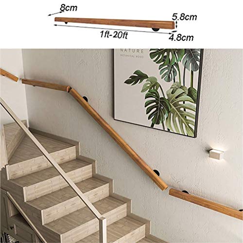 Main courante d'escalier DASHADAO en bois de pin avec kit complet de fixations
