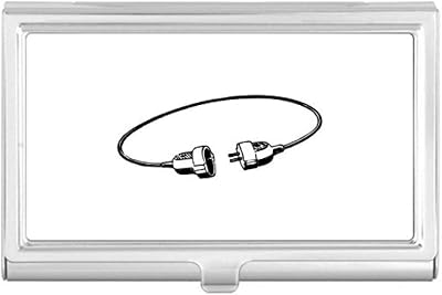 Socket Charging Cable Plug Pattern Business Card Holder Case Pocket Box Wallet