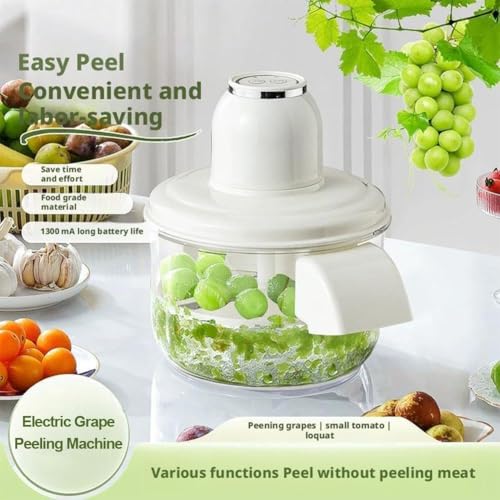 Image of SPIREX Automatic Grape Peeler Machine, Electric Garlic & Cherry Tomato Peeler Skin Remover Tool for Small Fruits, Effortless Peeling for Home Kitchen