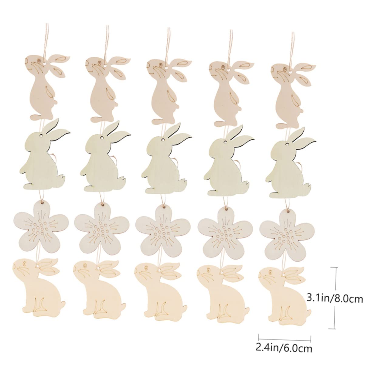 Operitacx 3 Set Ornamenti Pasquali Incantesimi Di Natale Gnomi Kit Decorazione Casa Home Decoration Decorazioni Per Uova Ciondoli Festivi Pendenti A Forma Di Coniglio Di Legno 40 Pezzi * 3