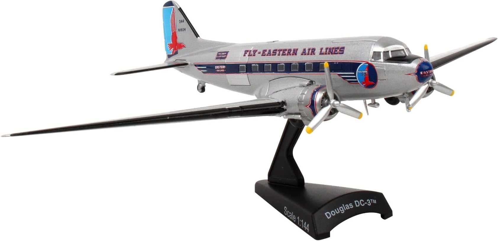 Daron Postage Stamp Eastern DC-3 1/144, Silver