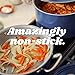 Risa Nonstick Saute & Frying Pan with Lid by Eva Longoria - 4.5 Qt Deep, Sturdy Ceramic Coating, Stainless Steel Handle - Pot Holders for Gas, Electric, & Induction Stove Pans for Cooking - Deep Blue