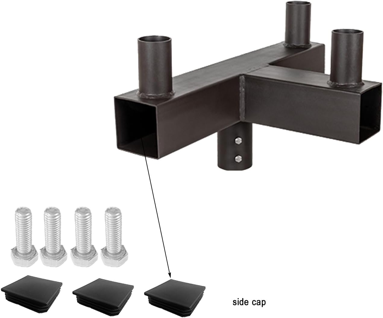 Low Profile Round Light Pole Bull Horns Mounting Bracket for 3 Lights 90 Degree Tenon Bronze Stainless Steel Bullhorn Adjustable Slip Fitter Parking Lot Light Accessories
