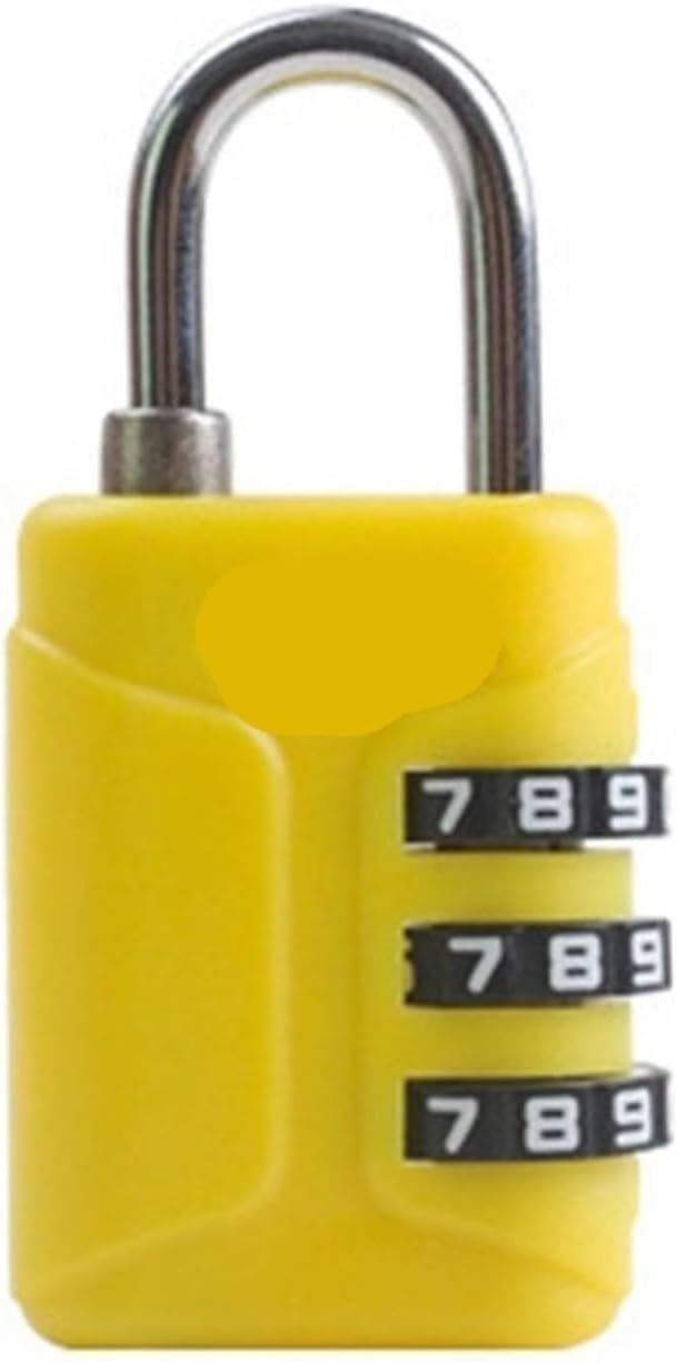 3 Digit Combination Lock Padlock Security Tool Suitcase Luggage Coded Lock Cabinet Locker Travel 1Pcs(Yellow)