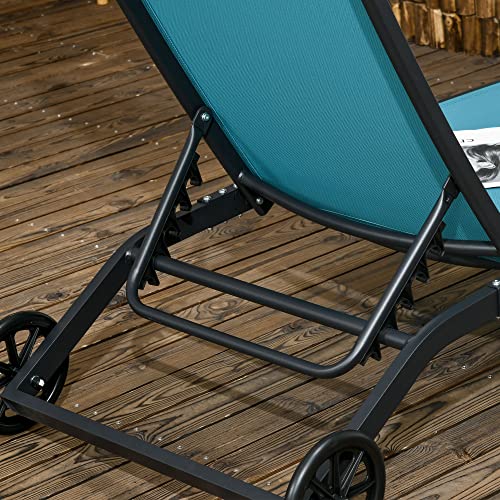 Bain de Soleil Aluminium Inclinable 5 Positions Outsunny