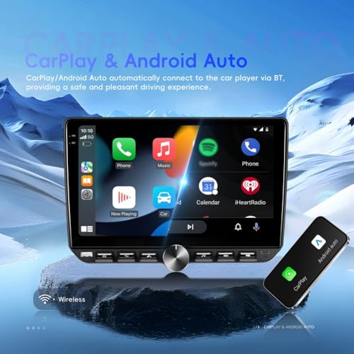 Autoradio Android 15 de 10 pouces universel avec Carplay sans fil et navigation GPS