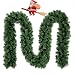 INTERGREAT Christmas Garland Decorations 8.86 ft Unlit Christmas Garlands Artificial Pine Garland Christmas Wreath Mantle Decoration for Outdoor Indoor Non-Lit Green