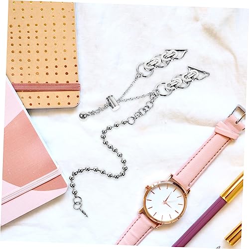 Correa de cadena de cuentas de doble recorrido para reloj de pulsera de mujer 7