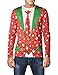 Faux Real Men's Faux Red Christmas Suit and Tie Photorealistic Long-Sleeve T-Shirt