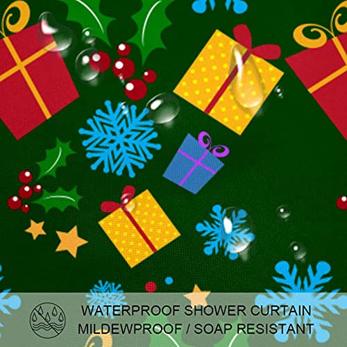 Rideau de douche imperméable vert 183x183 cm pour Noël - 4