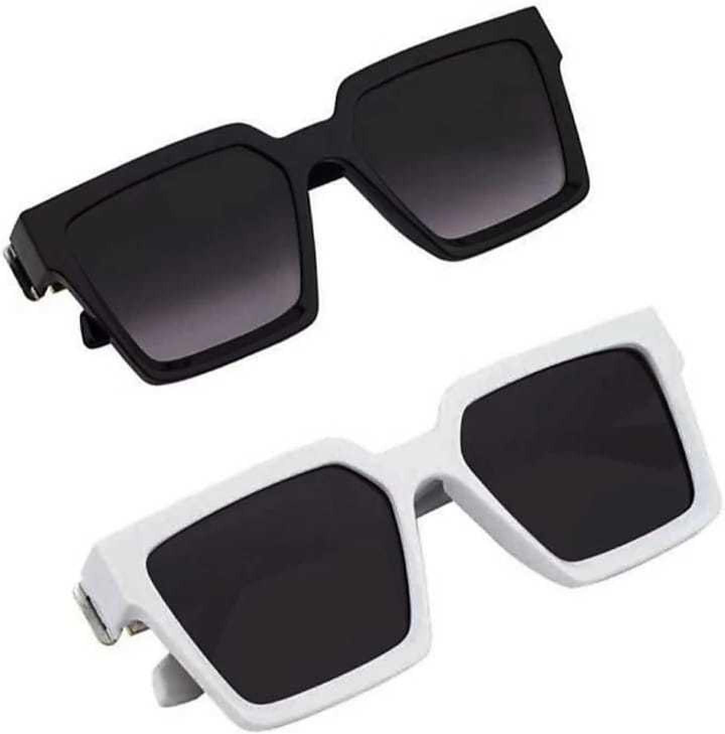 giffemans Unisex Stylish Round Sunglasses,TAC Polarized Lens,Driving Glasses for Cars, Bikes, Outdoor Sports, Hiking & Travel White Black Retro Vintage Non-Polarized Sunglasses Square Eyewear-picture-15
