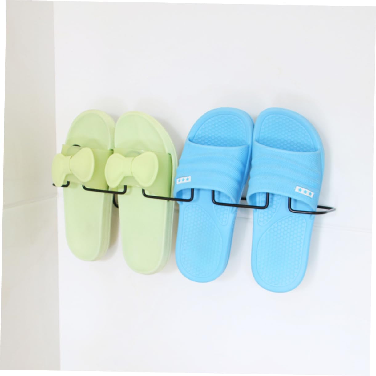 CHILDWEET Iron Wall Mount Shoe Rack for Slippers and Shoes Coffee
