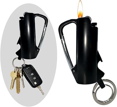 Keychain Lighter Case. Carabiner Keychain BIC Lighter Holder with Bottle Opener. Metal sleeve is made for Full Size J6 BICs & has spring clip with carabiner attachment. Black, Full Size BIC J6