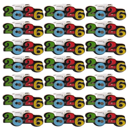 GOTTAJOY 25pcs 2026 Digital Flashing Brooch Lapel Pin with Light Up Effect for Women Men Clothing Badge Accessories