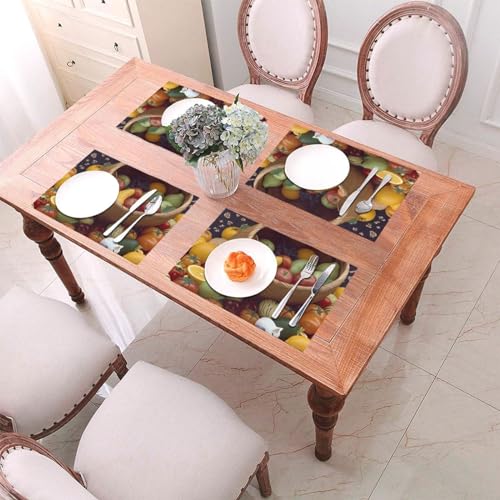 Lot de 6 sets de table PVC lavables et protège-table résistant mariage - 5