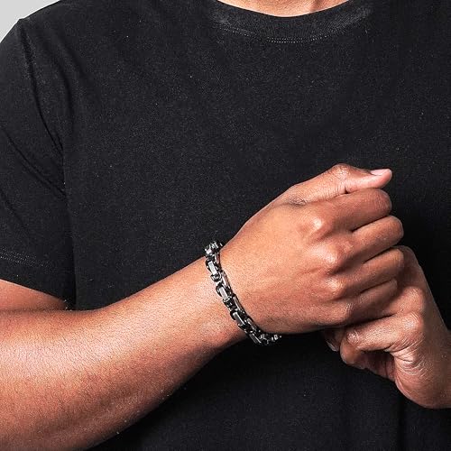 Pulsera de acero inoxidable para hombre, cadena bizantina 8mm 8.75" miniatura 2