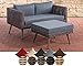 Produktbild CLP Polyrattan 2er Sofa MOLDE mit Fußhocker I Braun-meliert I Loungeset Rundrattan I Gartensofa mit Hocker I 5mm Rattandicke 40 cm (Dunkelbraun), Eisengrau