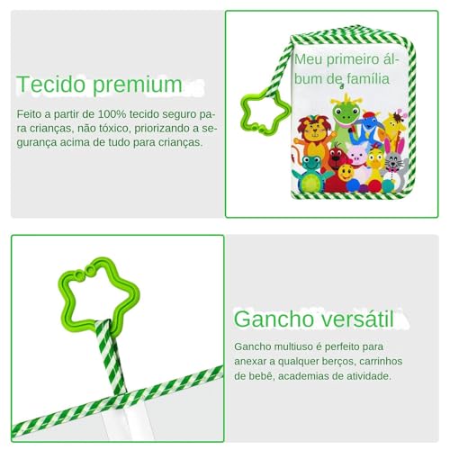 Álbuns de fotos de bebês,Livro de fotos de bebês | Livro de macio com fotos de padrão animal com gan