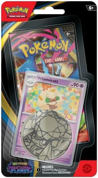 Pokemon Trading Card Game Phantasmal Flames Checklane Blister Pack, Includes Promo Card and Collector Coin (Whimsicott)