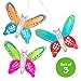 Hanging Butterfly Decorations - Colorful Hand Painted Glass Butterflies for Decorating and Crafting - Window Suncatchers - Measures 2.5