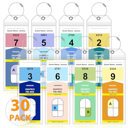 Image of 30 Pack SEAVILIA Cruise Luggage Tag Holder 2024 for Royal Caribbean and Celebrity Cruise Essentials - Clear