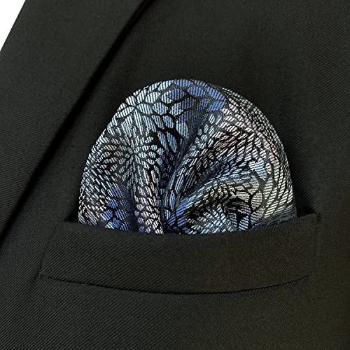 S&W SHLAX&WING Gravata masculina azul marinho azul marinho de aço combinando apenas bolso quadrado