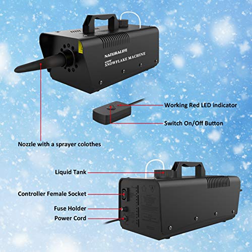 naturalife snow machine 650w high output snowflake maker with wired remote control great machine for christmas wedding party stage effect