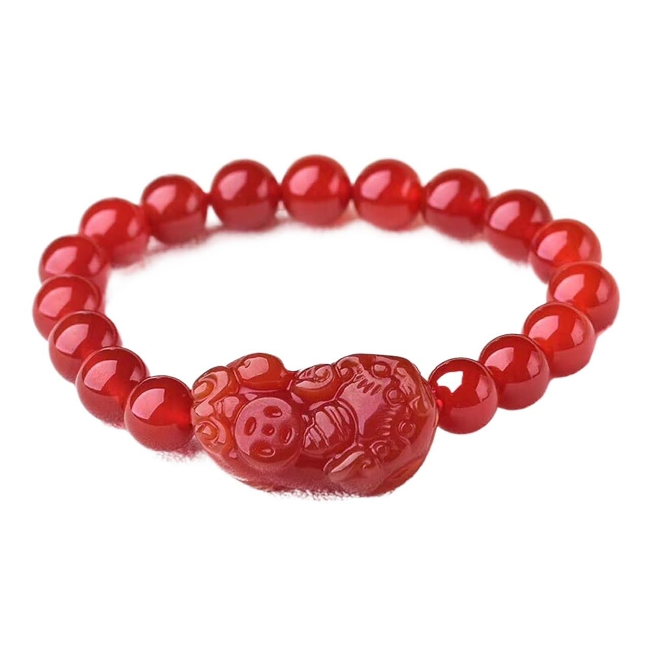 NZPOST Bracelet, Bracelet Lucky One Ancient Coin Pixiu Charm Natural Red Agate Balance Red Bracelet Onyx B