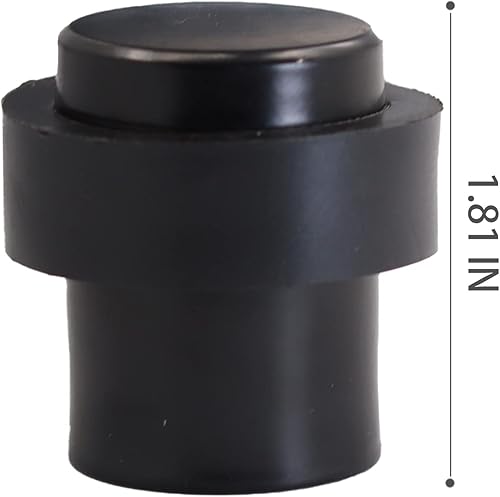 Miniatura 2 de Tope de puerta cilíndrico de acero inoxidable moderno Tapones de puerta Protector de pared con goma suave para la parte inferior de la puerta-negro