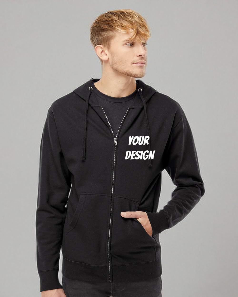 INK STITCH Unisex SS4500Z Custom Design Your Own Hoodie Zip Up Sweatshirts - Multicolors