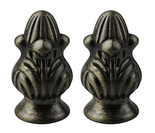Image of Urbanest Set of 2 Rothwell Lamp Finial, 1 5 /16-inch Tall, Antique Brass