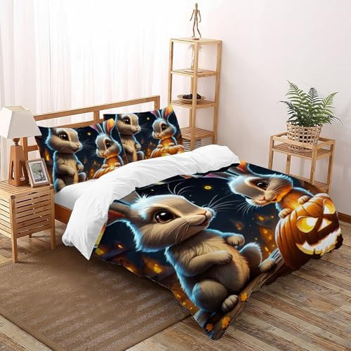 Housse de couette lapin microfibre douce et résistante lit 200x200 cm - 2