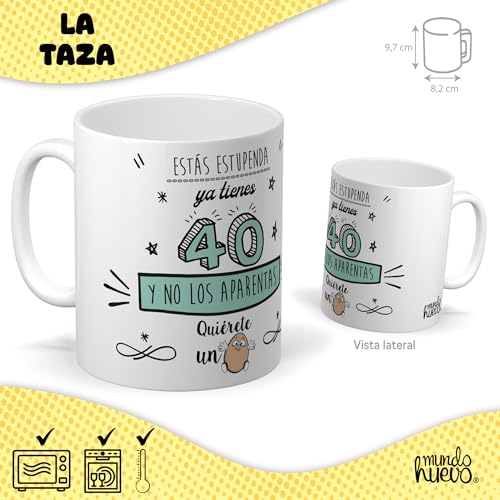 Miniatura 2 de Mundohuevo Kit Regalo Personalizado Taza Ya Tienes 40 Y No Los Aparentas Caramelos Divertidos Pulsera Sorpresa Regalo Divertido, Original Y Único Para 40 Cumpleaños.