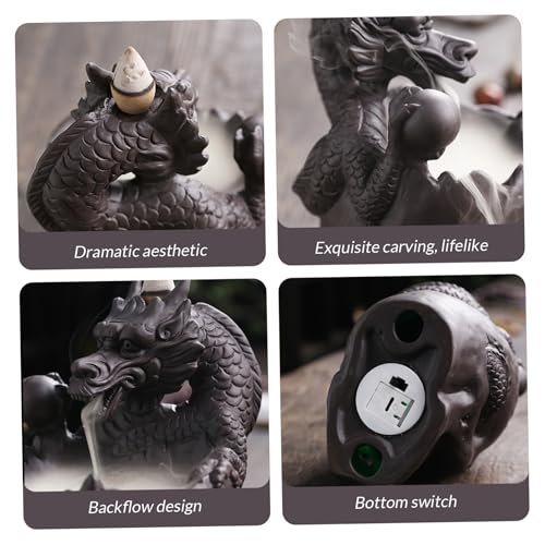 Encens holder crâne dragon cascade céramique LED pour bâton et cône - 7