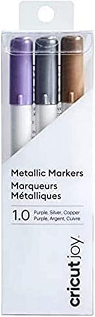 Cricut 2007085 Joy Metallic Markers 1.0, Violet/Silver/Copper (3 ct)