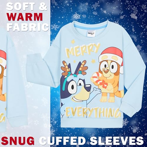 Bluey Girls Christmas Sweater, Long Sleeves Crewneck Sweater - Gifts for Girls4