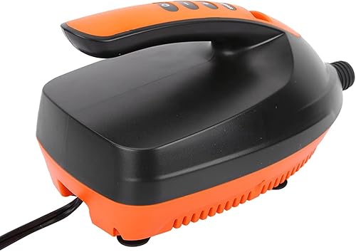 Miniatura 4 de Bomba de aire digital para tablas de remo, bomba eléctrica inflable inteligente para viajes, cojín de aire recargable de 12 V, negro y naranja