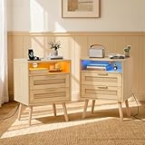 【Chargement pratique】Ce nachtisch avec fonction de chargement dispose de 2 prises AC intégrées, 1 port USB et 1 port Type-C — il résout radicalement le désordre des câbles. Grâce au design « station de chargement » intégré, rechargez directement près du lit vos téléphones, tablettes ou lampes de chevet, sans adaptateurs ou prises supplémentaires. Votre maison devient ainsi plus propre et confortable