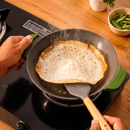 Image of CUMIN CO. Silicone Scraper | Non Toxic Heat Resistant Spatula for Cooking and Baking | BPA Free, SGS Certified | Upto 230C | Cookware Friendly
