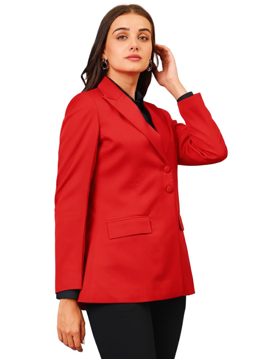 EDENRYD Women's Red Blazer – Two-Button Front, Long Sleeve, Business Formal Wear - Review, Price and Buying Guide