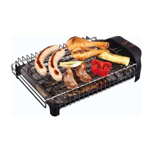 Jata BQ101 Electro Barbacoa Sin Humos Ni Olores Parrilla con 2 Alturas para Cocinar Sano en el interior con Todas las Comodidades 2400 W